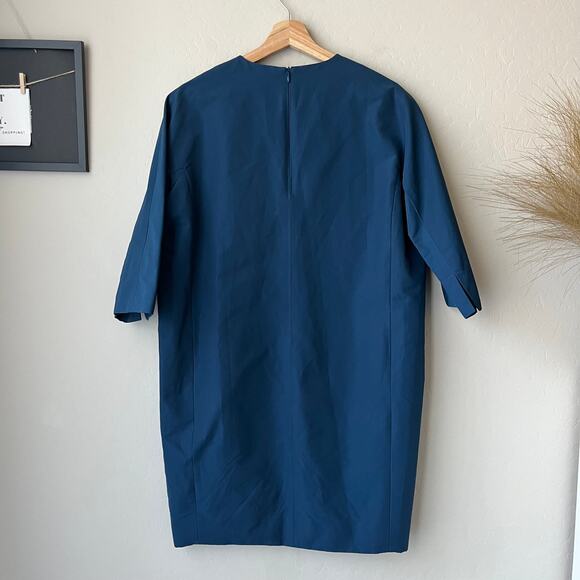 Ann Mashburn Navy Blue V-Neck 3/4‎ Sleeve Shift Mini Dress Women’s Size Medium - Picture 8 of 12